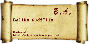 Balika Abélia névjegykártya